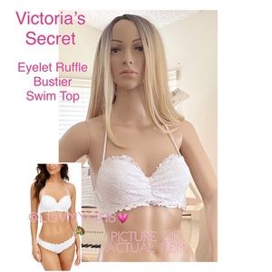 Victoria’s Secret Eyelet Ruffle Bustier Swim Top